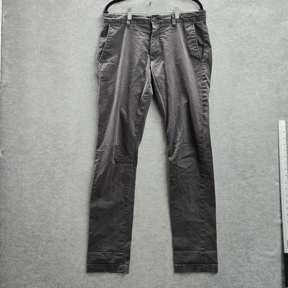 Banana Republic Men Pants 32X34‎ Gray Chino Skinny Button Slim 33" Inseam